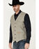 Image #3 - Powder River Outfitters Men's Plaid Print Wool Vest, Tan, hi-res