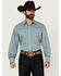 Image #1 - Stetson Men's Medallion Print Long Sleeve Snap Western Shirt, Teal, hi-res