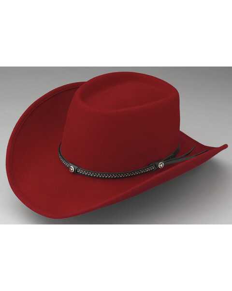 Outback Trading Co. Durango Oval Crown Crushable Australian Wool Hat, Red, hi-res