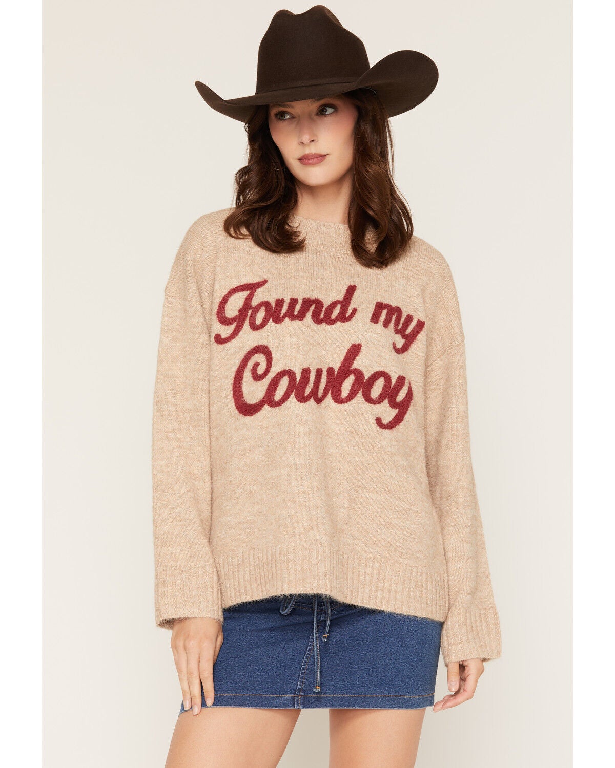 Baevely Women's Found Cowboy Sweater, Camel, hi-res