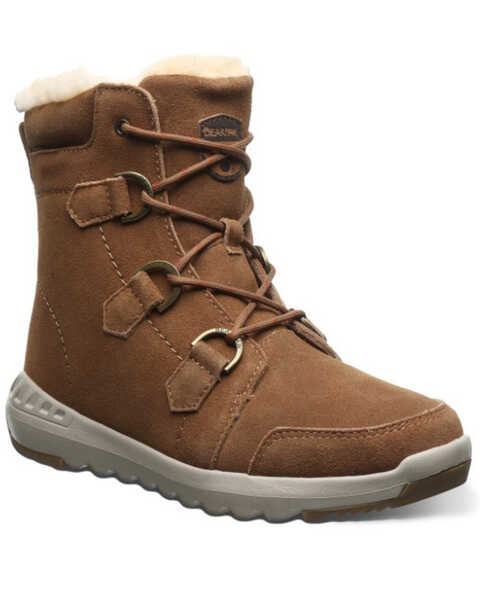 Bearpaw Women's Tyra Lace-Up Boots - Round Toe , Brown, hi-res
