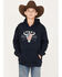 Image #1 - Cody James Boys' Bull Flag Hooded Sweatshirt, Navy, hi-res