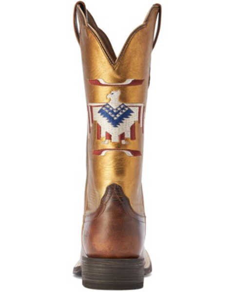 Image #3 - Ariat Women's Frontier Chimayo Thunderbird Embroidered Western Boots - Broad Square Toe , Gold, hi-res