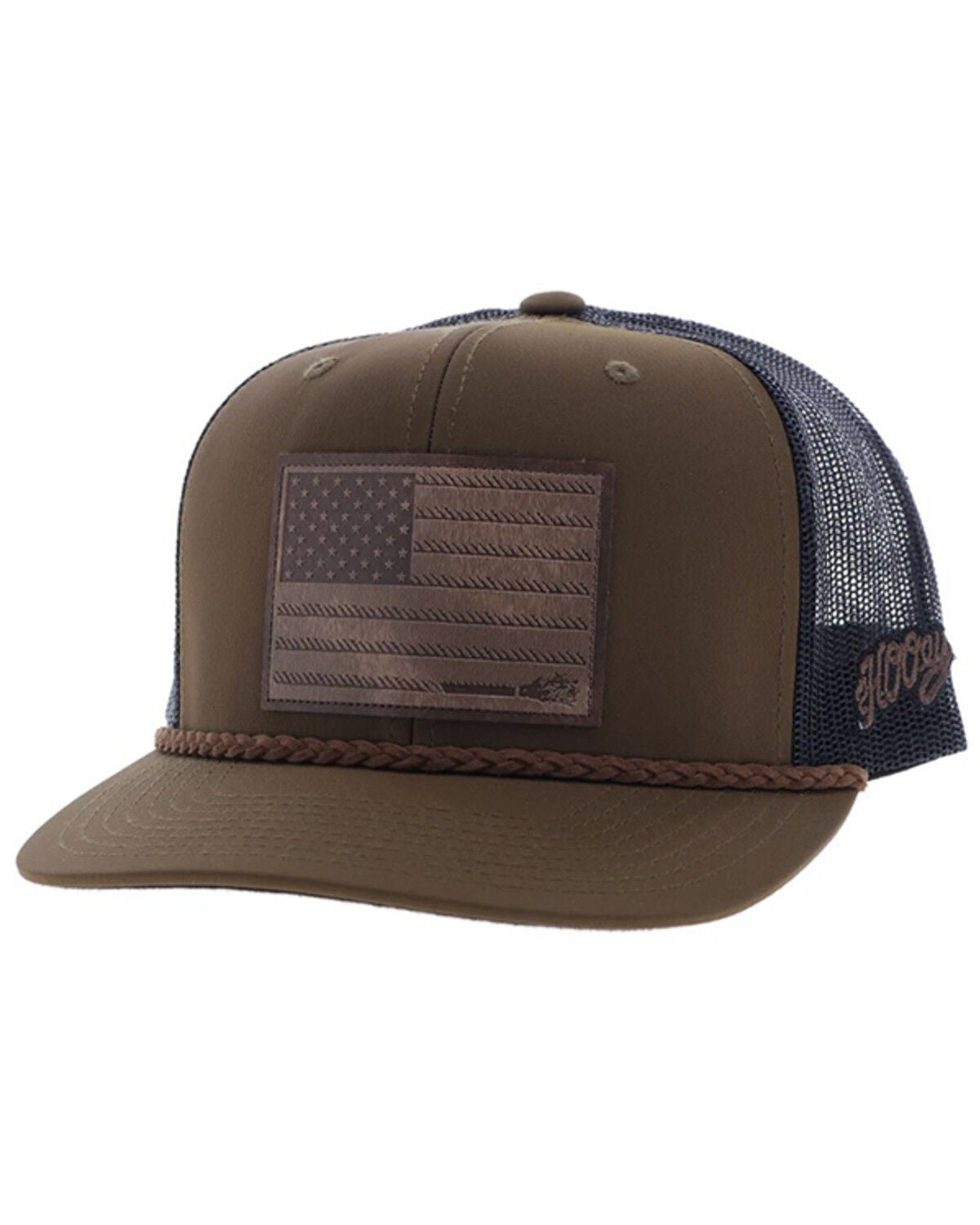 Hooey Men's Liberty Roper Trucker Cap, Brown, hi-res