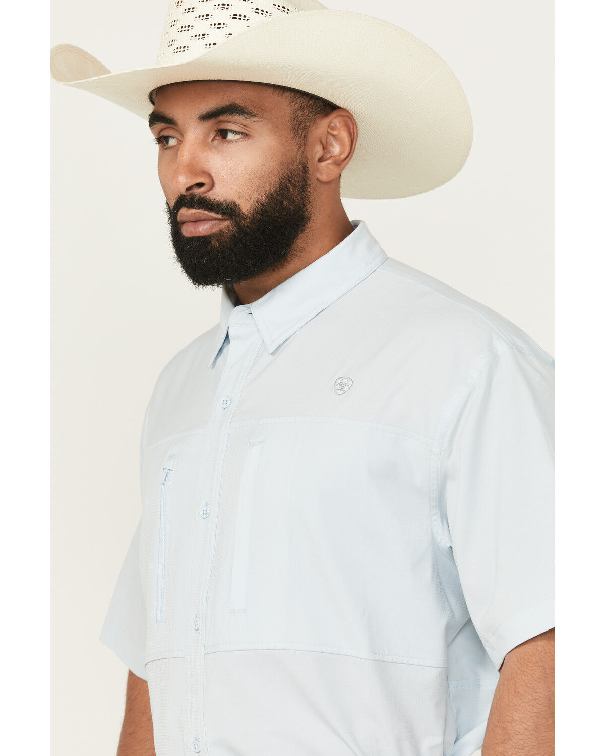 Image #2 - Ariat Men's VenTEK Solid Short Sleeve Button-Down Western Shirt, Black, hi-res