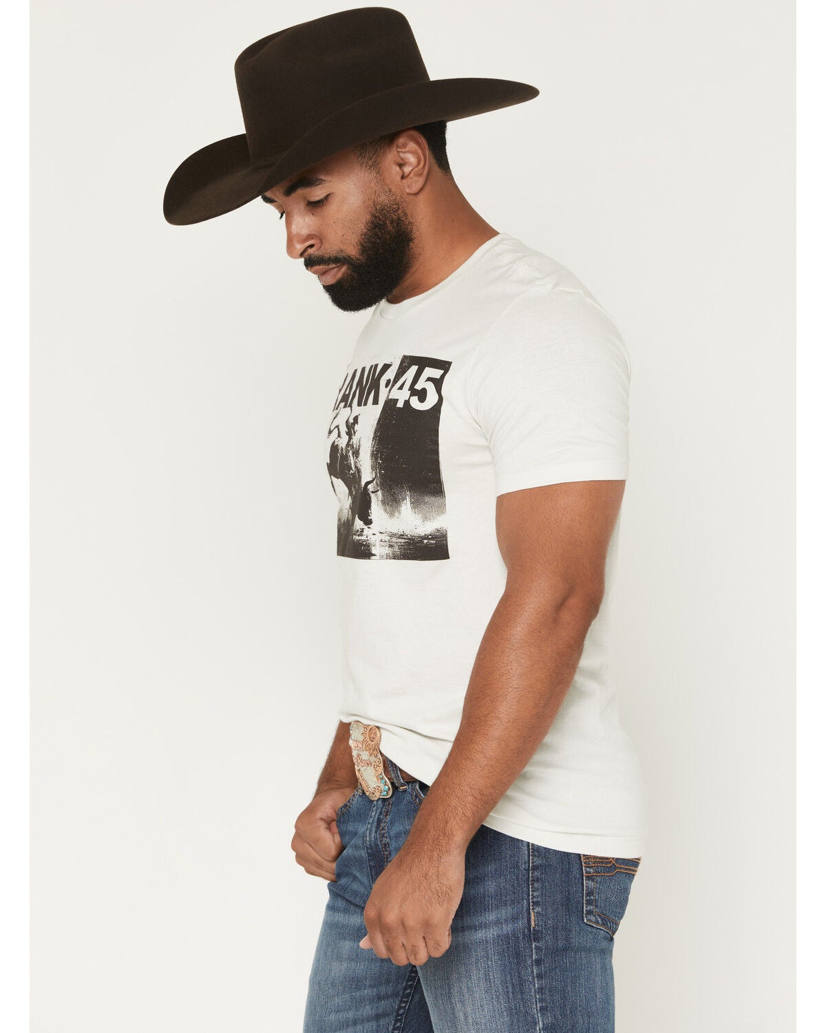 Image #2 - RANK 45&reg; Men's Cowboy Photograph Short Sleeve Graphic T-Shirt, Natural, hi-res