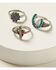 Shyanne Women's Silver 3-piece Cactus & Horseshoe Ring Set, Silver, hi-res