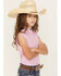 Image #2 - Cowgirl Hardware Girls' Solid Sleeveless Snap Western Shirt, Pink, hi-res