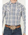 Image #3 - Blue Ranchwear Men's Meadow Plaid Print Long Sleeve Snap Western Shirt, Light Blue, hi-res
