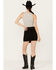 Image #3 - Vocal Women's Faux Suede Studded Mini Skirt , Black, hi-res
