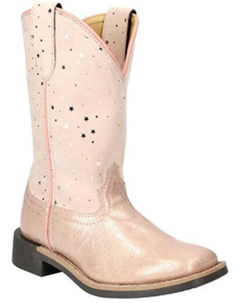 Smoky Mountain Little Girls' Starlight Western Boots - Broad Square Toe , Pink, hi-res