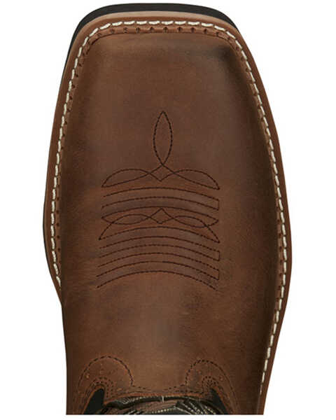 Image #6 - Justin Men's Stampede Bolt Pull On Western Work Boots - Nano Composite Toe , Brown, hi-res