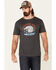 Image #1 - Moonshine Spirit Men's Eagle Brave Graphic Short Sleeve T-Shirt , Charcoal, hi-res