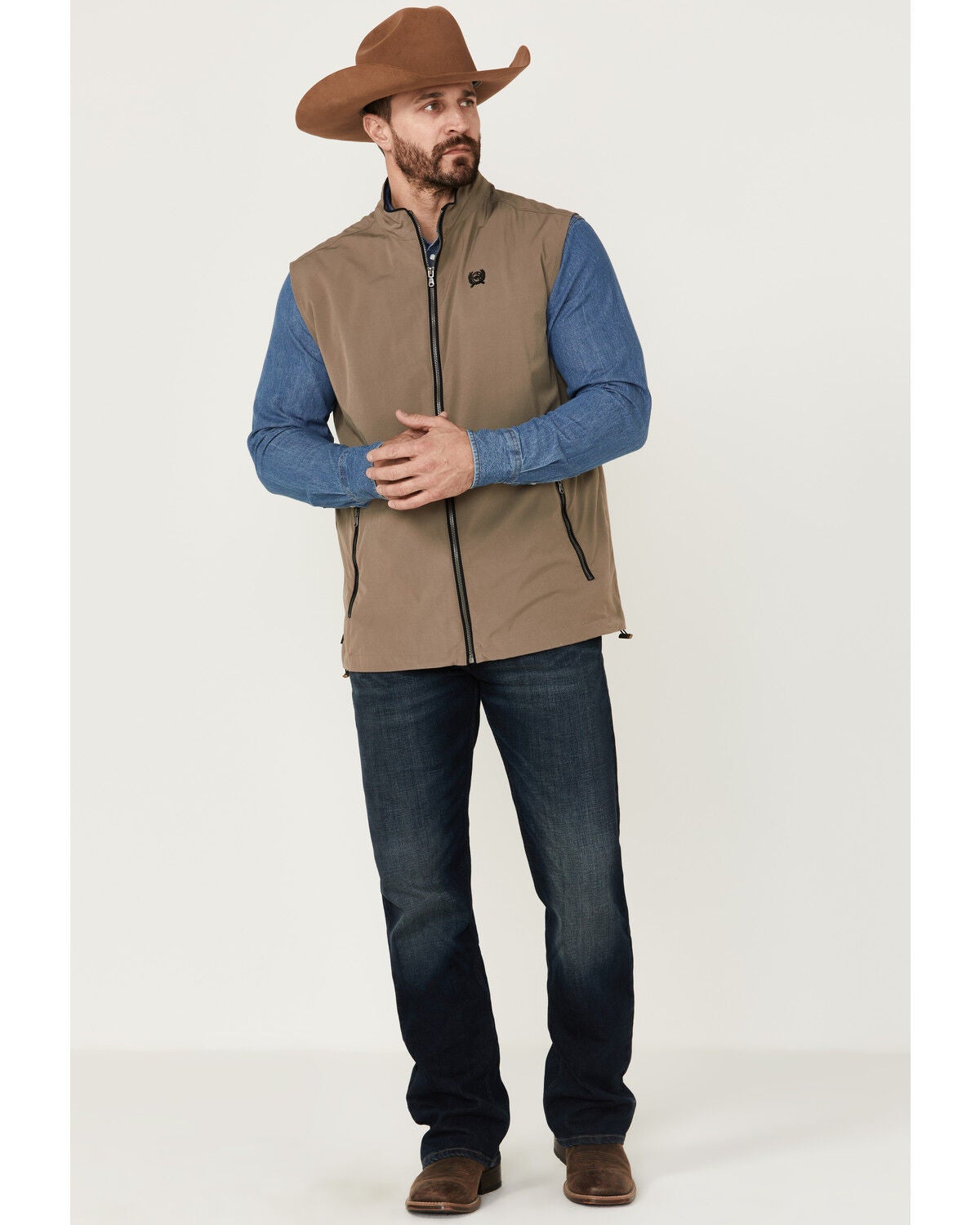 Image #2 - Cinch Men's Lightweight Silicone Zip-Front Vest, , hi-res