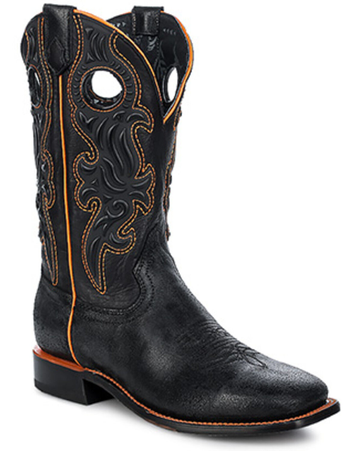 Image #1 - Corral Men's Embroidered Western Boots - Square Toe, Black, hi-res