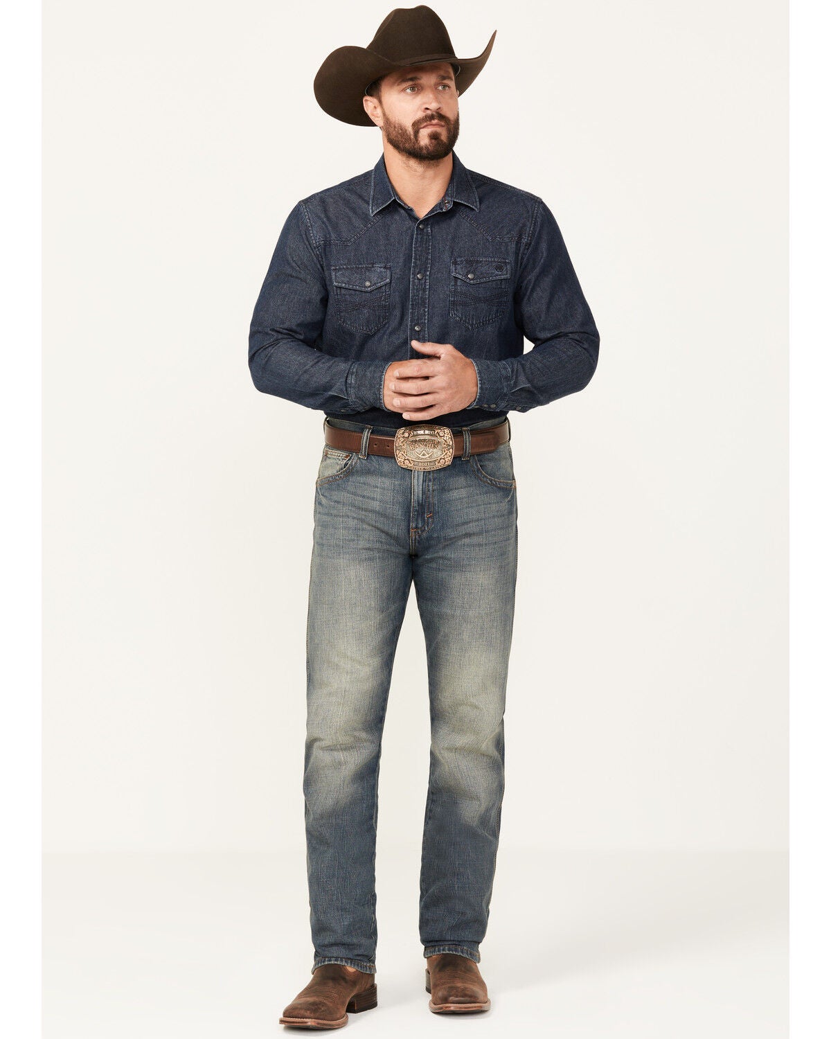 Wrangler Retro Men's Dark Knight Wash Slim Straight Jeans, Dark Rinse, hi-res