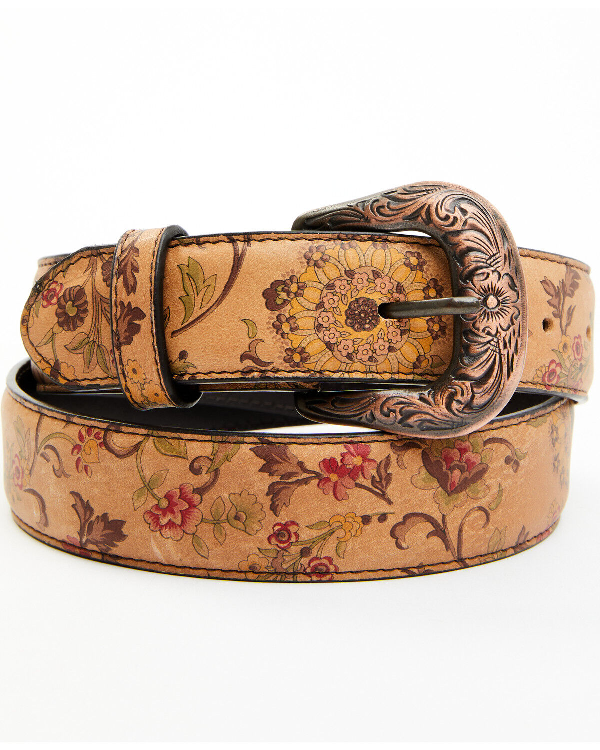 Image #1 - Shyanne Women's Estampada Ochre Kimono Floral Print Western Belt, , hi-res