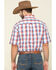 Tuf Cooper Men's Red Competition Stretch Plaid Short Sleeve Western Shirt , Red, hi-res