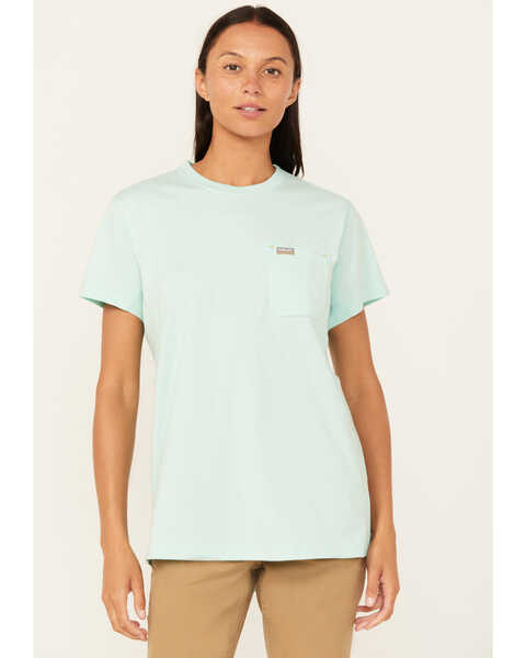 Image #2 - Ariat Women's Rebar Workman True Grit Short Sleeve Work T-Shirt , Turquoise, hi-res