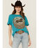 Image #1 - Shyanne Women's Horse Short Sleeve Graphic Tee, Medium Blue, hi-res