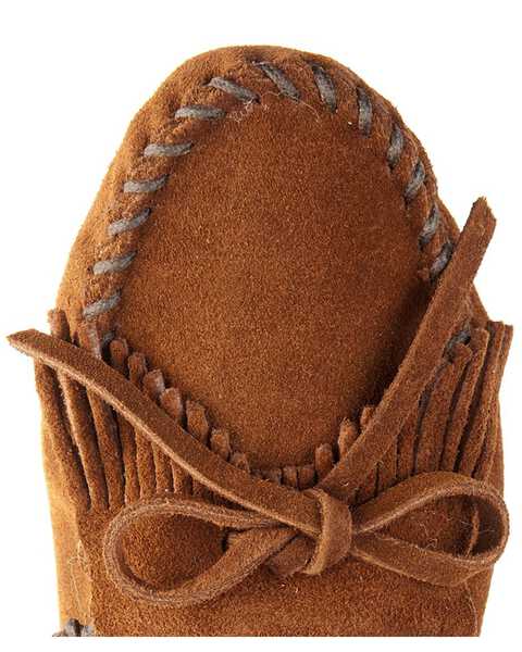 Image #3 - Women's Minnetonka Kilty Suede Softsole Moccasins, Brown, hi-res