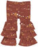 Image #1 - Wrangler Toddler Girls' Conversation Print Tiered Flare Denim Jeans, Brown, hi-res