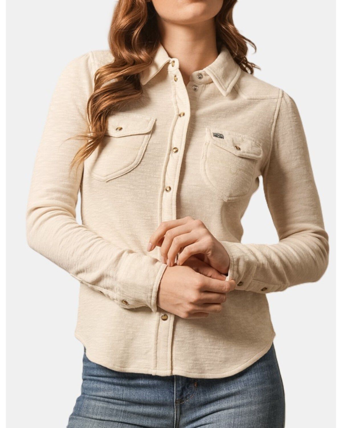 Kimes Ranch Women's Rora Long Sleeve Snap Western Shirt, Natural, hi-res