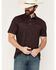 Image #1 - Ferrell Men's Grant Camo Print Short Sleeve Snap Stretch Polo Shirt, Maroon, hi-res