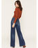 Image #1 - 7 For All Mankind Women's Blueleaf Dark Wash Ultra High Rise 32" Jo Bootcut Stretch Denim Jeans, Dark Wash, hi-res