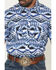 Image #3 - Rock & Roll Denim Men's Southwestern Print Short Sleeve Snap Stretch Western Shirt, Blue, hi-res