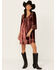 Image #1 - Shyanne Women's Velvet Beaded Mini Dress, Dark Red, hi-res