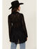 Image #4 - Beyond The Radar Women's Velvet Lace Long Sleeve Tunic, Black, hi-res