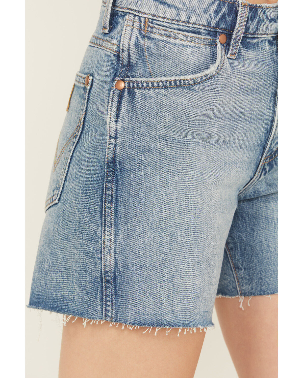 Image #2 - Wrangler Retro Women's Light Wash High Rise Stretch Denim Shorts, Light Wash, hi-res