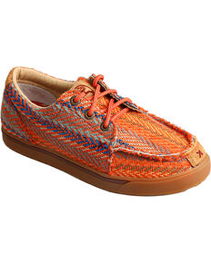 Twisted X Youth Girls' Tan Patterned Driving Shoes - Moc Toe , Multi, hi-res