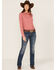 Image #2 - Cinch Women's ARENAFLEX® Geo Print Long Sleeve Button-Down Stretch Shirt, Red, hi-res