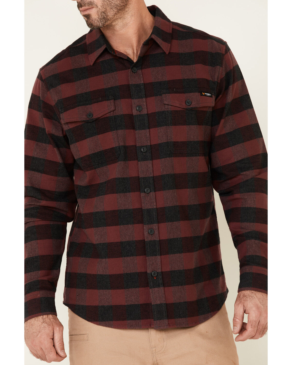 Image #3 - Hawx Men's Harris Stretch Plaid Print Long Sleeve Button Down Work Flannel Shirt - Tall, , hi-res