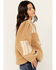 Image #2 - Driftwood Women's 1/4 Snap Sherpa Pullover, Beige, hi-res