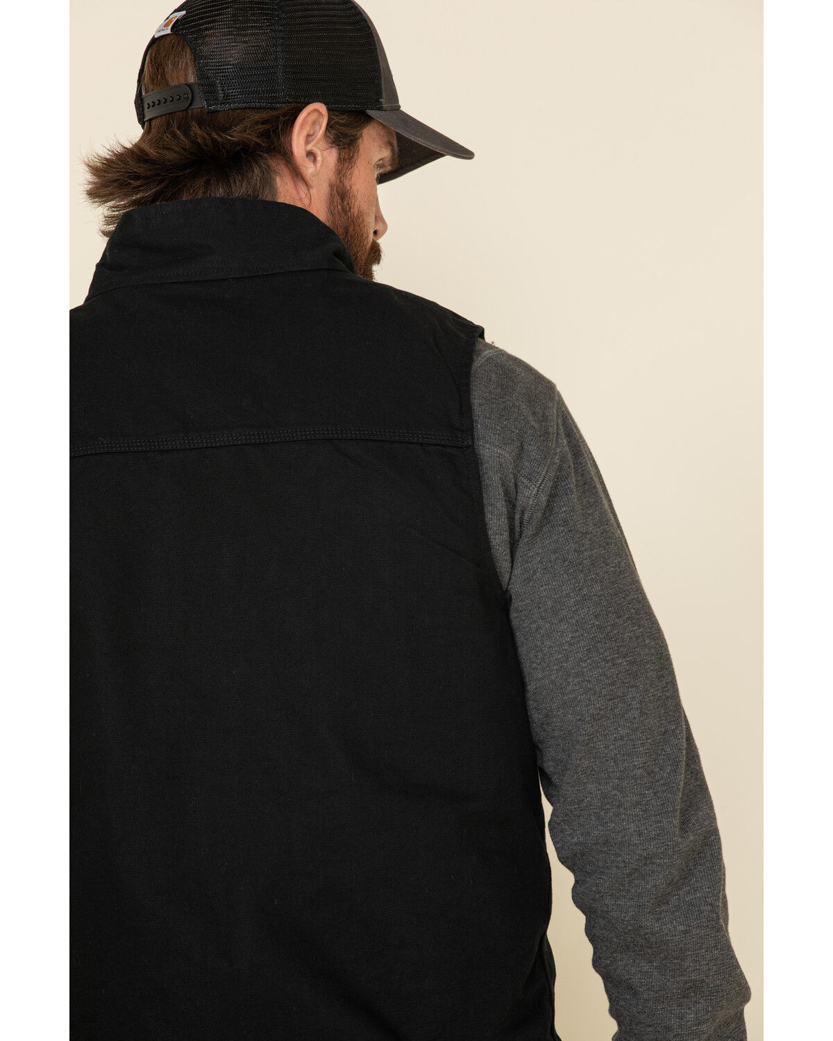 Image #5 - Carhartt Men's Duck Sherpa Lined Mock Neck Work Vest - Tall, Black, hi-res