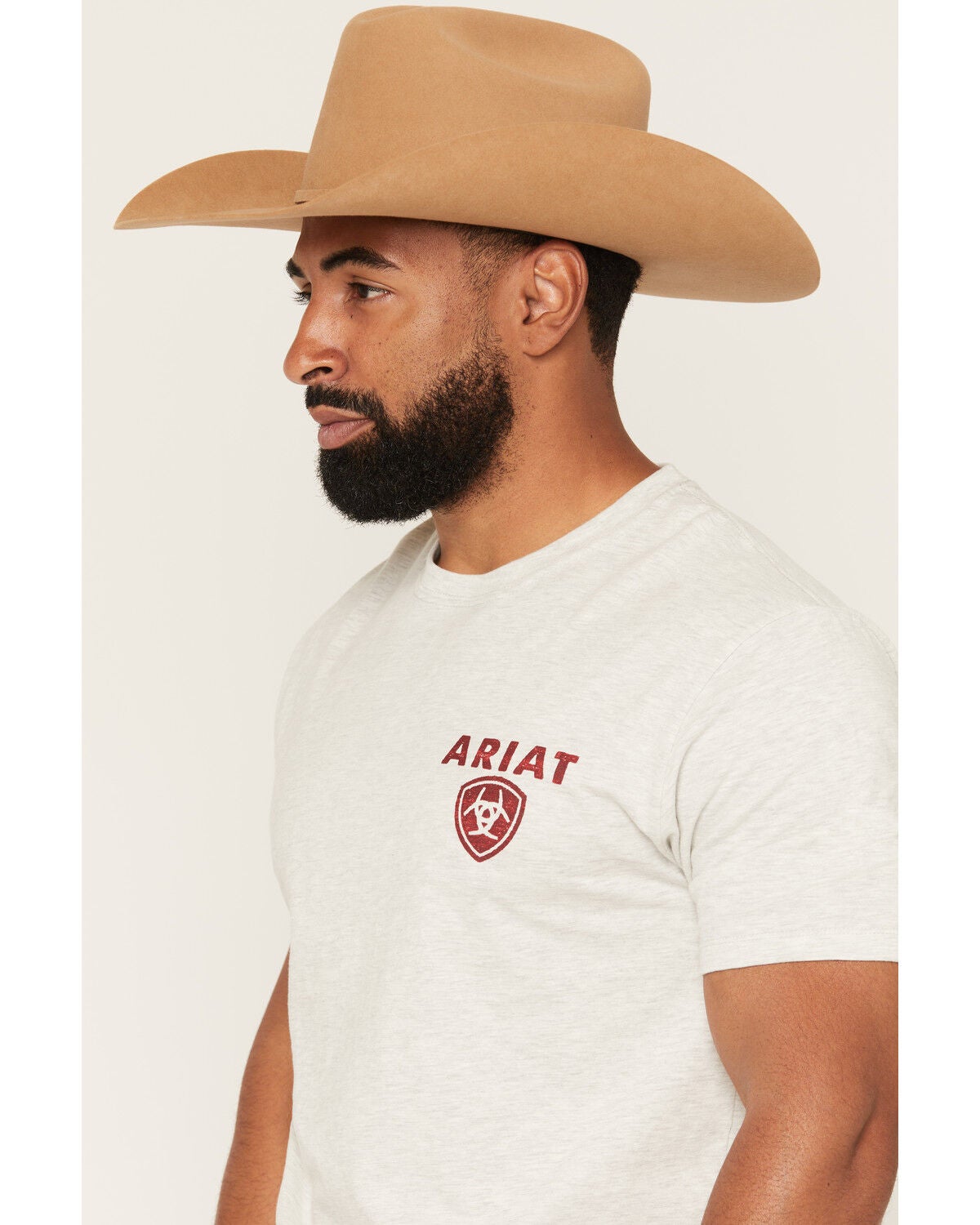 Image #3 - Ariat Men's Trucker Freedom Flag Short Sleeve Graphic T-Shirt, Grey, hi-res