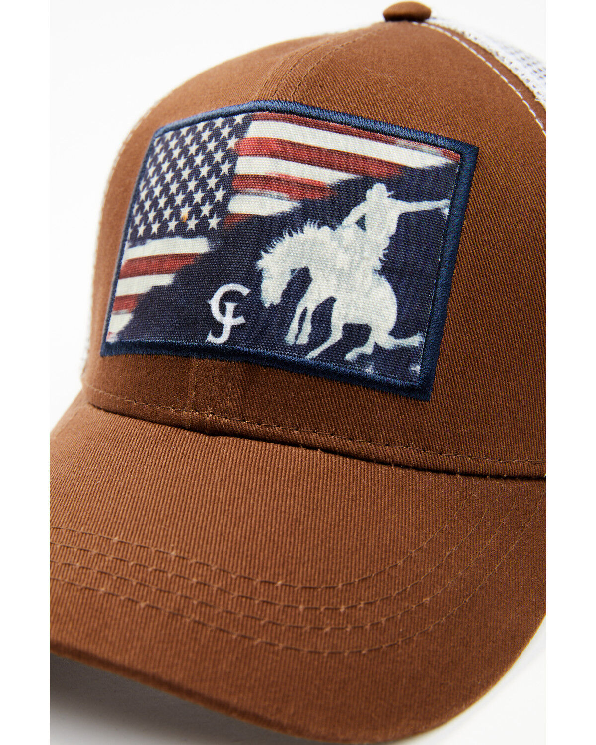 Image #2 - Cody James Men's Patriotic Bucking Bronco Ball Cap, Brown, hi-res