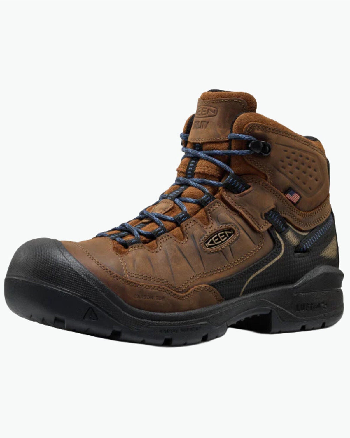 Image #2 - Keen Men's Targhee IV LTR Waterproof Work Boots - Carbon Toe, Black/brown, hi-res