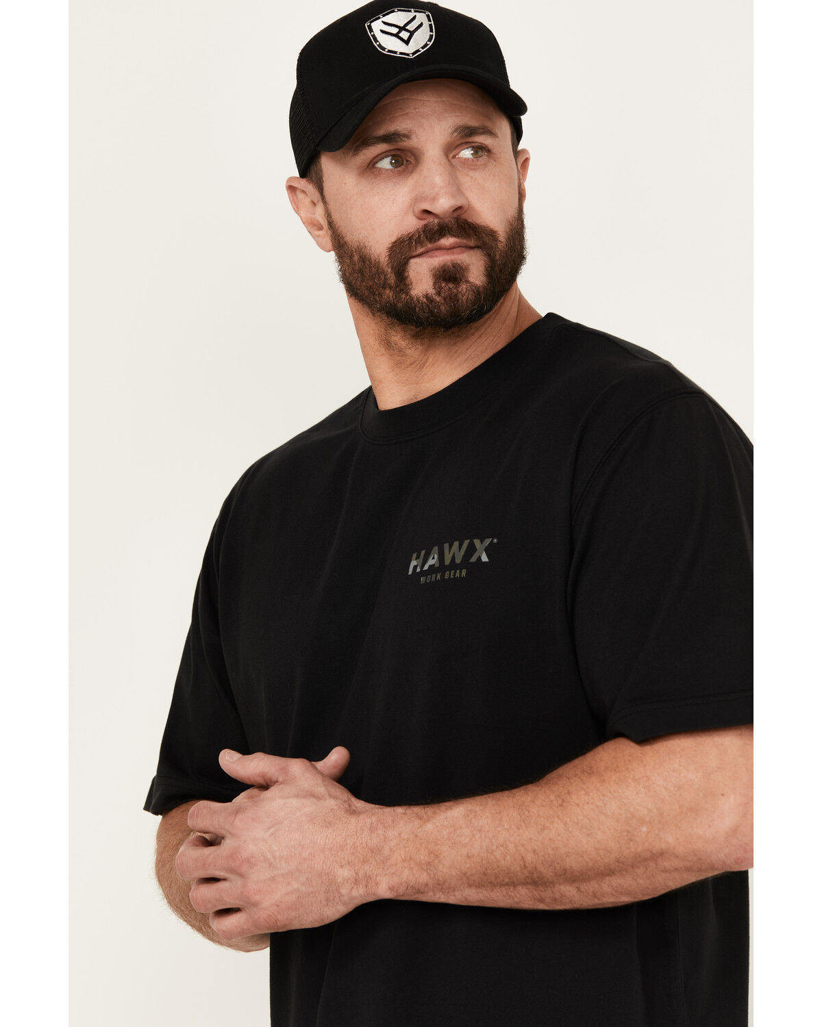 Image #2 - Hawx Men's Camo Logo Short Sleeve Graphic Work T-Shirt, Black, hi-res