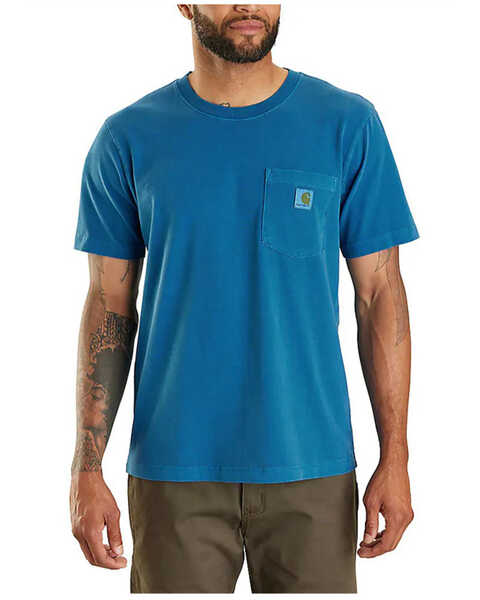 Carhartt Men's Re-Engineered Relaxed Fit Lightweight Short Sleeve Pocket T-Shirt , Dark Blue, hi-res