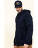 Hawx Men's FR Zip Up Fleece Hooded Work Hoodie , Navy, hi-res