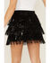 Image #4 - Blue B Women's Metallic Fringe Mini Skirt, Black, hi-res