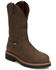 Image #1 - Justin Men's Carbide Waterproof Work Boots - Steel Toe, Brown, hi-res