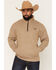 Image #1 - Cowboy Hardware Men's Steer Head Heathered 1/4 Zip Pullover, Tan, hi-res