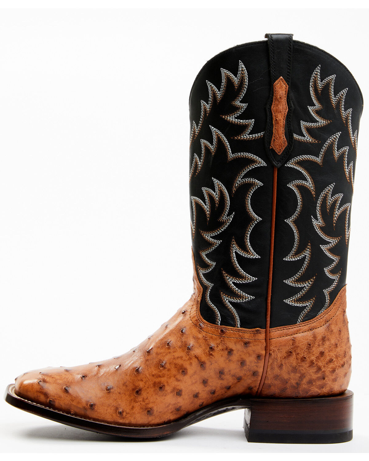 Image #3 - Cody James Men's Full Quill Cognac Ostrich Exotic Western Boots - Broad Square Toe, Black, hi-res