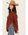 Image #2 - Cotton & Rye Women's Round Bottom Textured Sweater, Rust, hi-res