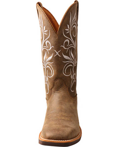 Image #4 - Twisted X Women's Top Hand Performance Boots - Broad Square Toe, Brown, hi-res